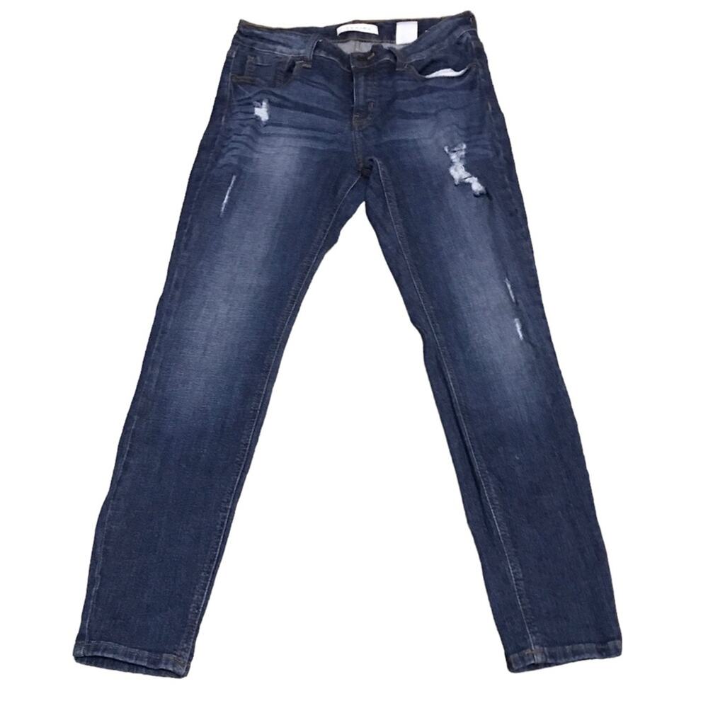 Eunina Mid Rise Destructed Skinny Jeans Size 28